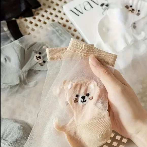 Adorable Sheer Cat Socks 4-Pair Set | Cat Ankle Socks | Cat Lover Gift NWT - Picture 4 of 4